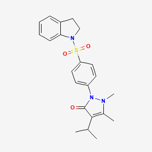 molecular formula C22H25N3O3S B11500586 2-[4-(2,3-dihydro-1H-indol-1-ylsulfonyl)phenyl]-4-isopropyl-1,5-dimethyl-1,2-dihydro-3H-pyrazol-3-one 