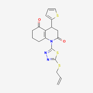 1-[5-(prop-2-en-1-ylsulfanyl)-1,3,4-thiadiazol-2-yl]-4-(thiophen-2-yl)-4,6,7,8-tetrahydroquinoline-2,5(1H,3H)-dione