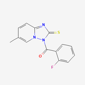 molecular formula C14H10FN3OS B11500607 (2-Fluorophenyl)(6-methyl-2-thioxo-2H-[1,2,4]triazolo[1,5-a]pyridin-3-yl)methanone 