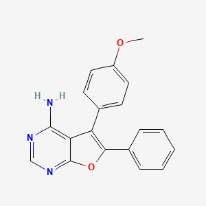 molecular formula C19H15N3O2 B11500622 5-(4-Methoxyphenyl)-6-phenylfuro[2,3-d]pyrimidin-4-amine 