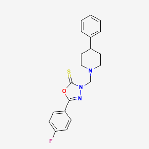 5-(4-fluorophenyl)-3-[(4-phenylpiperidin-1-yl)methyl]-1,3,4-oxadiazole-2(3H)-thione