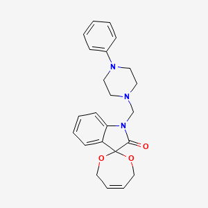 molecular formula C23H25N3O3 B11500630 1'-[(4-phenylpiperazin-1-yl)methyl]-4,7-dihydrospiro[1,3-dioxepine-2,3'-indol]-2'(1'H)-one 