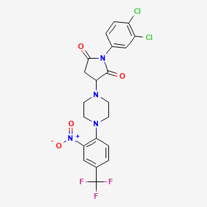 1-(3,4-Dichlorophenyl)-3-{4-[2-nitro-4-(trifluoromethyl)phenyl]piperazin-1-yl}pyrrolidine-2,5-dione