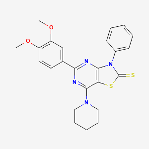 5-(3,4-dimethoxyphenyl)-3-phenyl-7-(piperidin-1-yl)[1,3]thiazolo[4,5-d]pyrimidine-2(3H)-thione