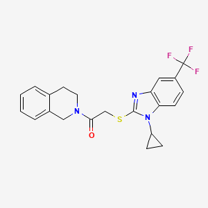 2-{[1-cyclopropyl-5-(trifluoromethyl)-1H-benzimidazol-2-yl]sulfanyl}-1-(3,4-dihydroisoquinolin-2(1H)-yl)ethanone