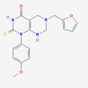 6-(furan-2-ylmethyl)-1-(4-methoxyphenyl)-2-sulfanyl-5,6,7,8-tetrahydropyrimido[4,5-d]pyrimidin-4(1H)-one