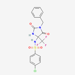 molecular formula C17H13ClF3N3O4S B11500675 N-[1-benzyl-2,5-dioxo-4-(trifluoromethyl)imidazolidin-4-yl]-4-chlorobenzenesulfonamide 