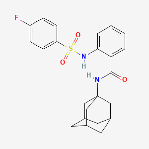 molecular formula C23H25FN2O3S B11500679 N-(Adamantan-1-YL)-2-(4-fluorobenzenesulfonamido)benzamide 