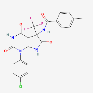 N-[1-(4-chlorophenyl)-2,4,6-trioxo-5-(trifluoromethyl)-2,3,4,5,6,7-hexahydro-1H-pyrrolo[2,3-d]pyrimidin-5-yl]-4-methylbenzamide