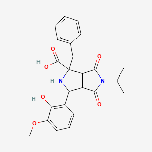 1-Benzyl-3-(2-hydroxy-3-methoxyphenyl)-4,6-dioxo-5-(propan-2-yl)octahydropyrrolo[3,4-c]pyrrole-1-carboxylic acid