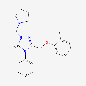 5-[(2-methylphenoxy)methyl]-4-phenyl-2-(pyrrolidin-1-ylmethyl)-2,4-dihydro-3H-1,2,4-triazole-3-thione