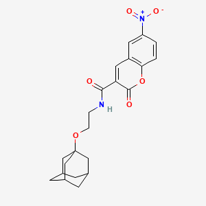 molecular formula C22H24N2O6 B11500771 N-[2-(Adamantan-1-yloxy)ethyl]-6-nitro-2-oxo-2H-chromene-3-carboxamide 