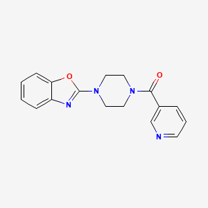 molecular formula C17H16N4O2 B11500780 (4-Benzooxazol-2-ylpiperazin-1-yl)(pyridin-3-yl)methanone 