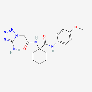 molecular formula C17H23N7O3 B11500790 1-{[(5-amino-1H-tetrazol-1-yl)acetyl]amino}-N-(4-methoxyphenyl)cyclohexanecarboxamide CAS No. 5779-29-3