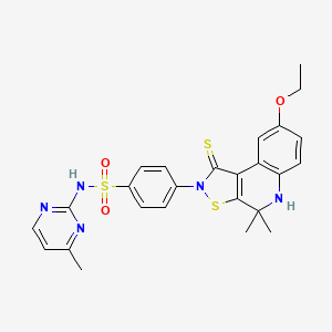 4-(8-ethoxy-4,4-dimethyl-1-thioxo-4,5-dihydro[1,2]thiazolo[5,4-c]quinolin-2(1H)-yl)-N-(4-methylpyrimidin-2-yl)benzenesulfonamide