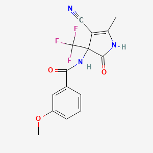 N-[4-cyano-5-methyl-2-oxo-3-(trifluoromethyl)-2,3-dihydro-1H-pyrrol-3-yl]-3-methoxybenzamide