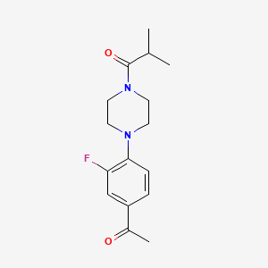 molecular formula C16H21FN2O2 B11500834 1-[4-(4-Acetyl-2-fluorophenyl)piperazin-1-yl]-2-methylpropan-1-one 