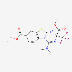 8-ethyl 2-methyl 4-(dimethylamino)-2-(trifluoromethyl)-2H-[1,3,5]triazino[2,1-b][1,3]benzothiazole-2,8-dicarboxylate