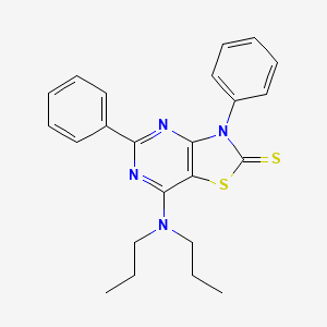 molecular formula C23H24N4S2 B11500870 7-(dipropylamino)-3,5-diphenyl[1,3]thiazolo[4,5-d]pyrimidine-2(3H)-thione 