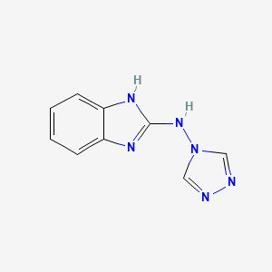 molecular formula C9H8N6 B11500873 N-(4H-1,2,4-Triazol-4-yl)-1H-benzo[d]imidazol-2-amine 