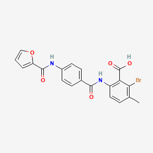 2-Bromo-6-[({4-[(furan-2-ylcarbonyl)amino]phenyl}carbonyl)amino]-3-methylbenzoic acid