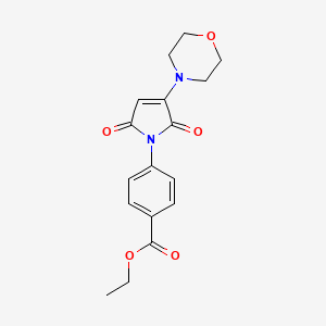 molecular formula C17H18N2O5 B11500904 ethyl 4-[3-(morpholin-4-yl)-2,5-dioxo-2,5-dihydro-1H-pyrrol-1-yl]benzoate 