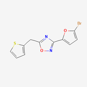 molecular formula C11H7BrN2O2S B11500927 3-(5-Bromofuran-2-yl)-5-(thiophen-2-ylmethyl)-1,2,4-oxadiazole 