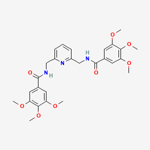 molecular formula C27H31N3O8 B11500932 2,6-Bis(3,4,5-trimethoxybenzoylaminomethyl)pyridine CAS No. 80197-28-0