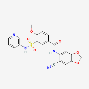 N-(6-cyano-1,3-benzodioxol-5-yl)-4-methoxy-3-(pyridin-3-ylsulfamoyl)benzamide