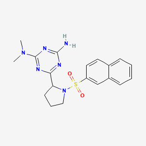 N,N-dimethyl-6-[1-(naphthalen-2-ylsulfonyl)pyrrolidin-2-yl]-1,3,5-triazine-2,4-diamine