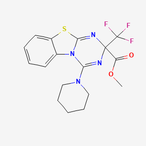 methyl 4-piperidino-2-(trifluoromethyl)-2H-[1,3,5]triazino[2,1-b][1,3]benzothiazole-2-carboxylate