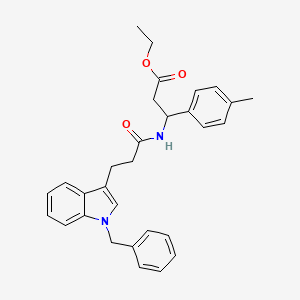 ethyl 3-{[3-(1-benzyl-1H-indol-3-yl)propanoyl]amino}-3-(4-methylphenyl)propanoate