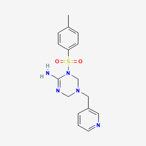 molecular formula C16H19N5O2S B11501031 1-[(4-Methylphenyl)sulfonyl]-5-(pyridin-3-ylmethyl)-1,4,5,6-tetrahydro-1,3,5-triazin-2-amine 