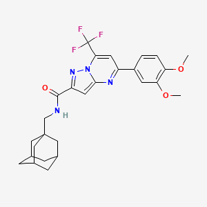 molecular formula C27H29F3N4O3 B11501033 N-[(Adamantan-1-YL)methyl]-5-(3,4-dimethoxyphenyl)-7-(trifluoromethyl)pyrazolo[1,5-A]pyrimidine-2-carboxamide 