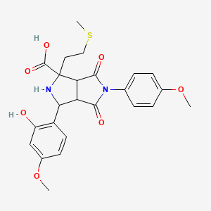 3-(2-Hydroxy-4-methoxyphenyl)-5-(4-methoxyphenyl)-1-[2-(methylsulfanyl)ethyl]-4,6-dioxooctahydropyrrolo[3,4-c]pyrrole-1-carboxylic acid