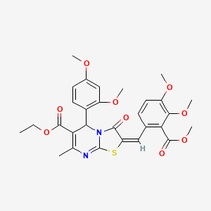 ethyl (2E)-2-[3,4-dimethoxy-2-(methoxycarbonyl)benzylidene]-5-(2,4-dimethoxyphenyl)-7-methyl-3-oxo-2,3-dihydro-5H-[1,3]thiazolo[3,2-a]pyrimidine-6-carboxylate