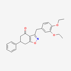 molecular formula C24H25NO4 B11501053 3-(3,4-diethoxybenzyl)-6-phenyl-6,7-dihydro-1,2-benzoxazol-4(5H)-one 