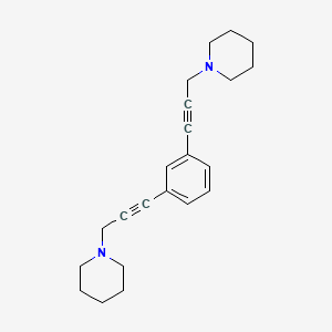 molecular formula C22H28N2 B11501060 1,1'-(Benzene-1,3-diyldiprop-1-yne-1,3-diyl)dipiperidine 