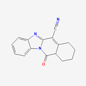 molecular formula C16H13N3O B11501064 6-Oxo-5,7,8,9,10,6a-hexahydrobenzimidazolo[1,2-b]isoquinoline-11-carbonitrile 