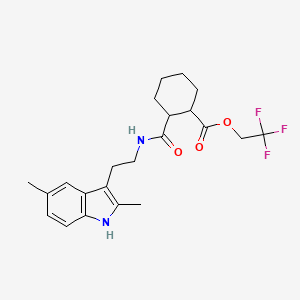 molecular formula C22H27F3N2O3 B11501074 2,2,2-trifluoroethyl 2-{[2-(2,5-dimethyl-1H-indol-3-yl)ethyl]carbamoyl}cyclohexanecarboxylate 