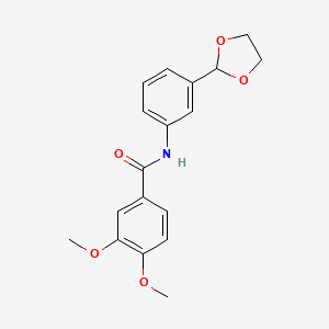 N-[3-(1,3-dioxolan-2-yl)phenyl]-3,4-dimethoxybenzamide