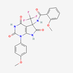 2-methoxy-N-[1-(4-methoxyphenyl)-2,4,6-trioxo-5-(trifluoromethyl)-2,3,4,5,6,7-hexahydro-1H-pyrrolo[2,3-d]pyrimidin-5-yl]benzamide