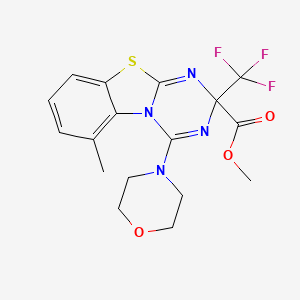 methyl 6-methyl-4-morpholino-2-(trifluoromethyl)-2H-[1,3,5]triazino[2,1-b][1,3]benzothiazole-2-carboxylate