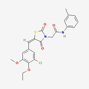 2-[(5E)-5-[(3-chloro-4-ethoxy-5-methoxyphenyl)methylidene]-2,4-dioxo-1,3-thiazolidin-3-yl]-N-(3-methylphenyl)acetamide