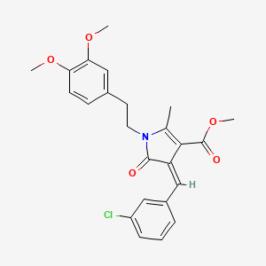 methyl (4Z)-4-(3-chlorobenzylidene)-1-[2-(3,4-dimethoxyphenyl)ethyl]-2-methyl-5-oxo-4,5-dihydro-1H-pyrrole-3-carboxylate