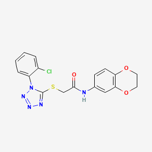 2-{[1-(2-chlorophenyl)-1H-tetrazol-5-yl]sulfanyl}-N-(2,3-dihydro-1,4-benzodioxin-6-yl)acetamide