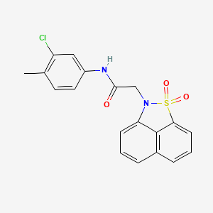 molecular formula C19H15ClN2O3S B11501166 N-(3-Chloro-4-methylphenyl)-2-(1,1-dioxido-2H-naphtho[1,8-CD]isothiazol-2-YL)acetamide 