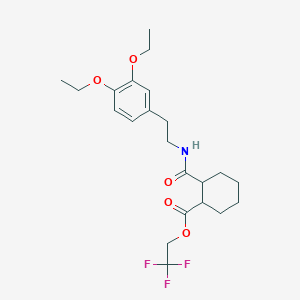 molecular formula C22H30F3NO5 B11501192 2,2,2-Trifluoroethyl 2-{[2-(3,4-diethoxyphenyl)ethyl]carbamoyl}cyclohexanecarboxylate 