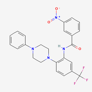 molecular formula C24H21F3N4O3 B11501194 3-nitro-N-[2-(4-phenylpiperazin-1-yl)-5-(trifluoromethyl)phenyl]benzamide 