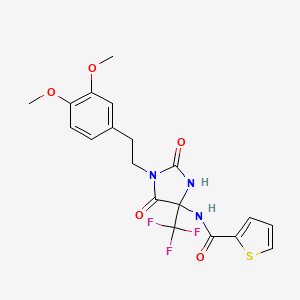 N-{1-[2-(3,4-dimethoxyphenyl)ethyl]-2,5-dioxo-4-(trifluoromethyl)imidazolidin-4-yl}thiophene-2-carboxamide